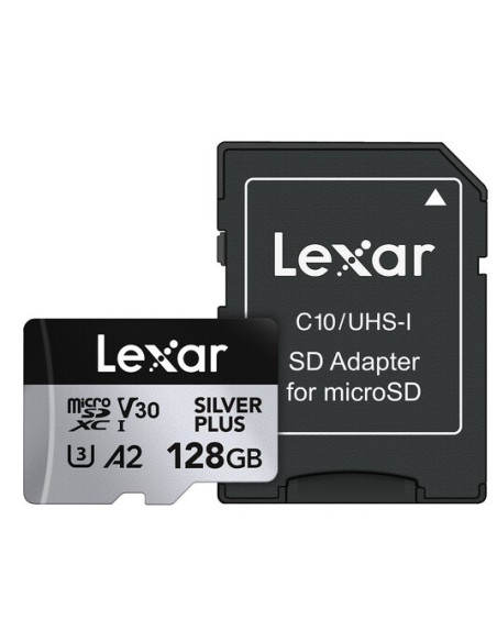 Lexar microSDXC 128GB UHS-I A2 V30 Silver Plus (R:205/W:150MB/s)