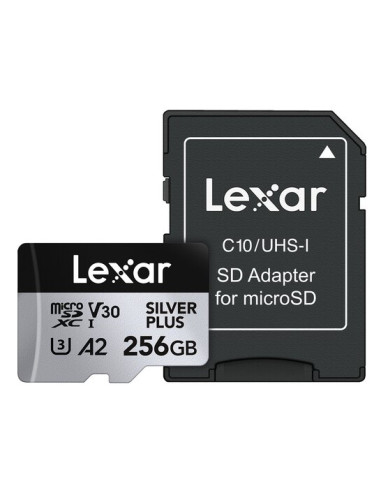 Lexar microSDXC 256GB UHS-I A2 V30 Silver Plus (R:205/W:150MB/s)