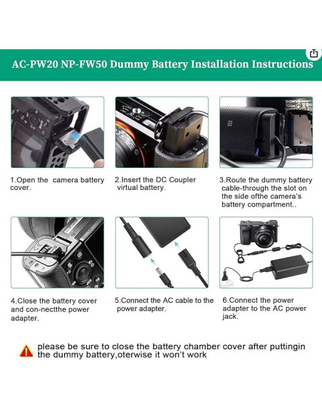 AC napajalni komplet Sony AC-PW20 (baterija NP-FW50)