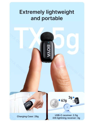 Boya Mini-15 brezžični mikrofon set Lightning (1xRX, 2xTX)
