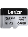 Lexar microSDXC 64GB UHS-I A2 V30 Silver Plus (R:205/W:100MB/s)