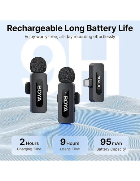 Boya USB-C brezžični mikrofon BY-V20 V2.0 (2TX, 1RX)