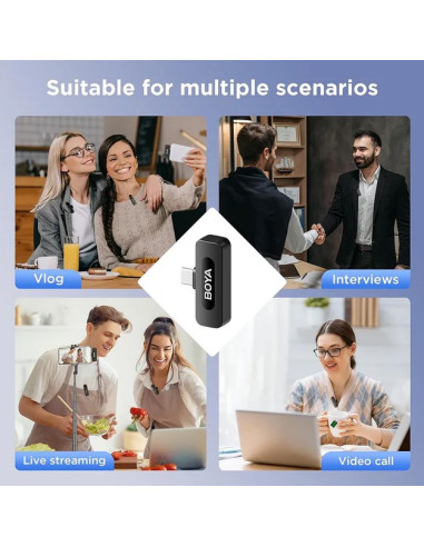 Boya USB-C brezžični mikrofon BY-V20 V2.0 (2TX, 1RX)