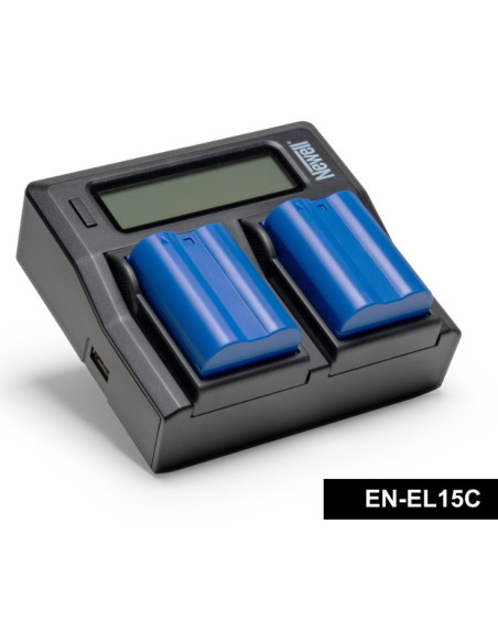 Newell komplet Nikon EN-EL15c Supracell (2 kom) + USB-C LCD polnilec