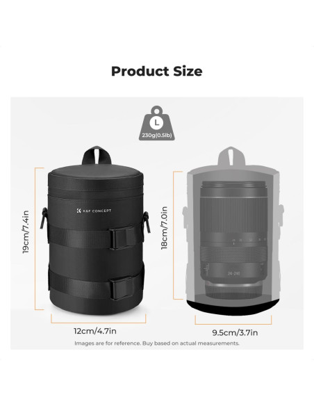 K&F Concept Lens Pouch L (9x18cm) torbica za objektiv