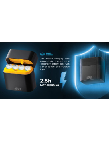 Newell 4-kanalni polnilnik + 4x AA Li-Ionska polnilna baterija 2200mAh