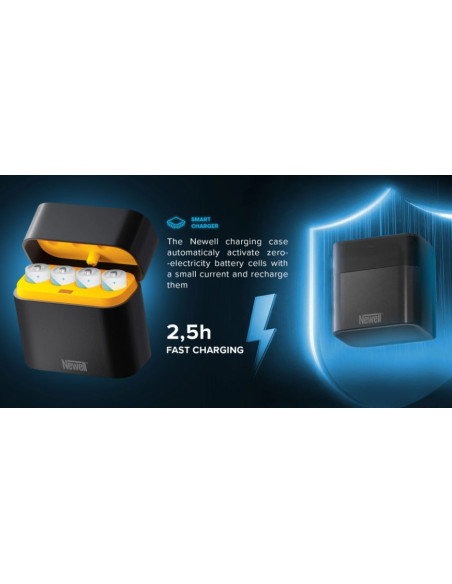 Newell 4-kanalni polnilnik + 4x AA Li-Ionska polnilna baterija 2200mAh