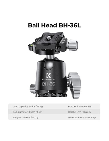 K&F Concept karbonsko stojalo s krogelno glavo (X284C4+BH-36)