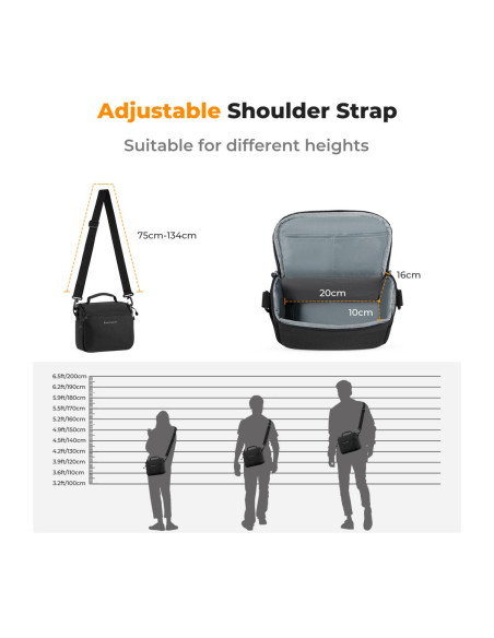 K&F Concept Sling Bag 5L Urban Wander 05 (črna)