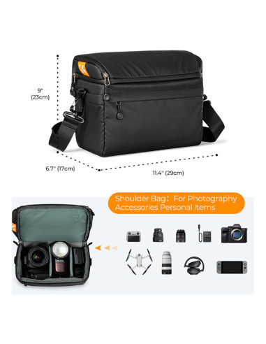 K&F Concept 2v1 nahrbtnik/naramna torba 22L Urban Wander¸03 (Black)