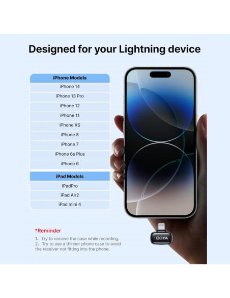 Boya Mini 2-03 brezžični mikrofonski set Lightning (2TX, 1RX)