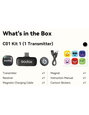 Godox C01 Kit1 2,4GHz brezžični mikrofon USB-C (1TX, 1RX)
