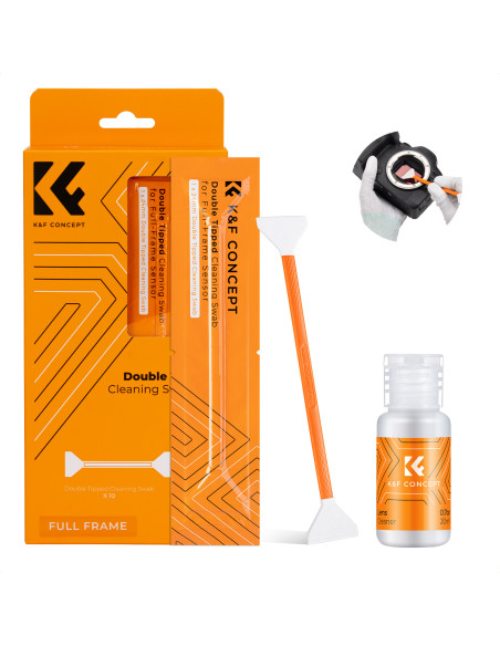 K&F Concept FullFrame čistilne palčke (10 kom) + 20 ml tekočine za čiščenje