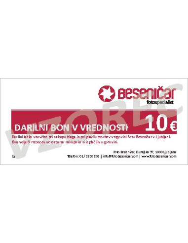 Darilni bon v vrednosti 10 EUR